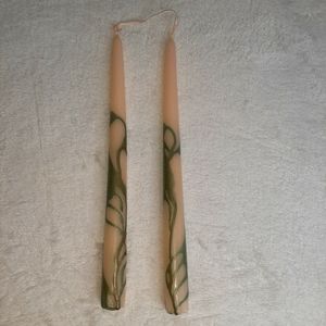 SOLD - Vintage wax 11.5" pair of taper candles from 1980s